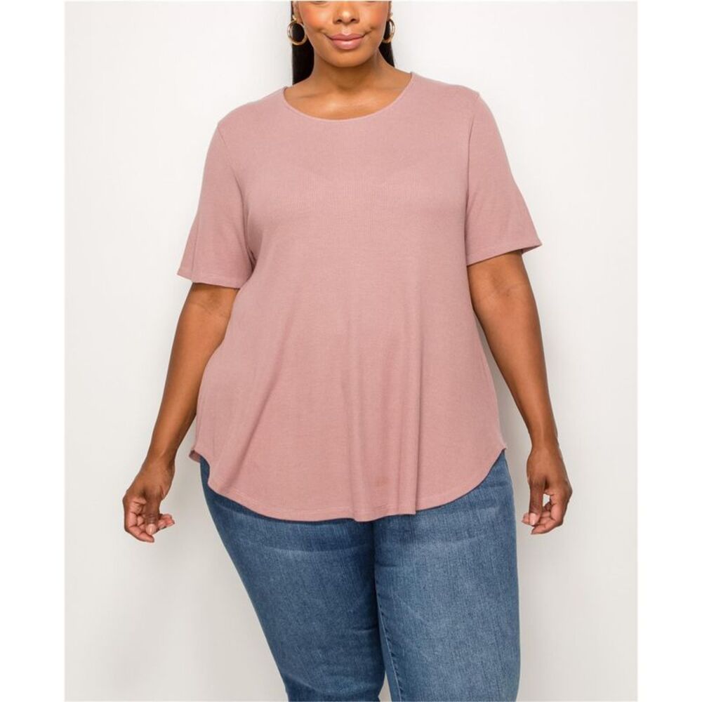 COIN 1804 Womens Plus Size Thermal Swing Basic T-Shirt, NWT